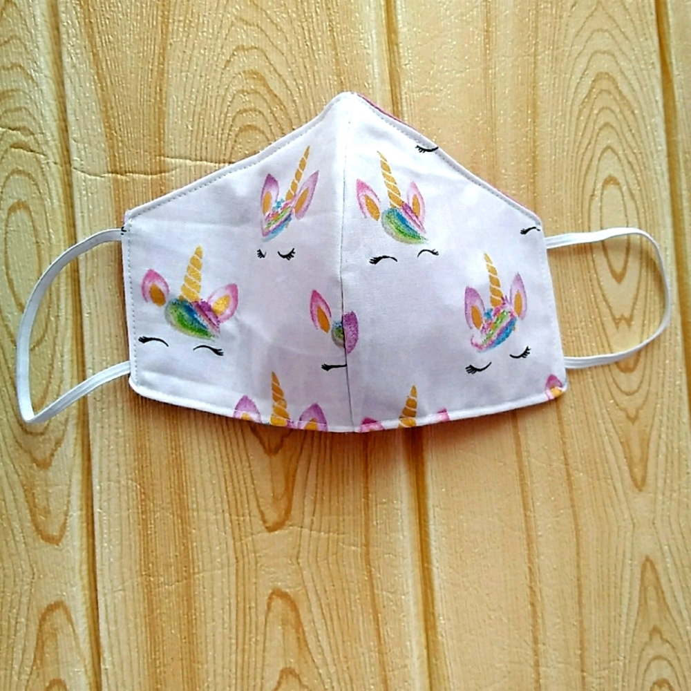 Girls Unicorn Rainbow Face Mask - Picture 2 of 3